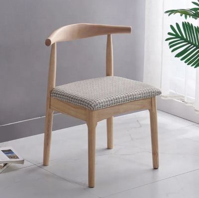 Muebles de comedor de estilo europeo sillas modernas con cuerno de buey y asiento de PU/tejido marco de madera