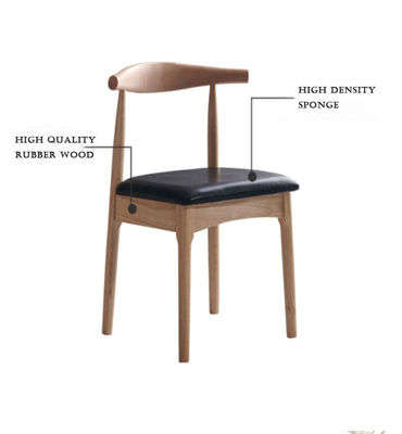 Muebles de comedor de estilo europeo sillas modernas con cuerno de buey y asiento de PU/tejido marco de madera
