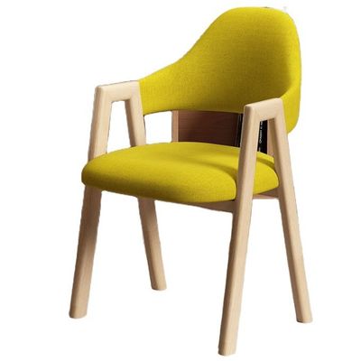 Cuero de PU / cubierta de tela silla de comedor de madera para hoteles Muebles de sala de estar de café en diseño moderno