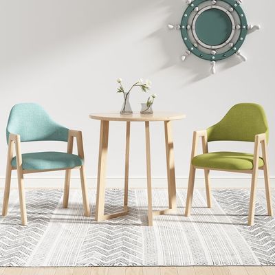 Cuero de PU / cubierta de tela silla de comedor de madera para hoteles Muebles de sala de estar de café en diseño moderno