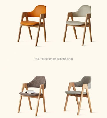 Diseño moderno Marco de madera Muebles para el hogar nórdico Cocina Silla de comedor tapizada Tejido para hotel Restaurante