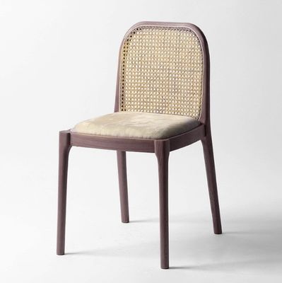 Silla de comedor de lana de cordero / terciopelo W47*D50*H78CM Madera moderna de lujo para muebles de sala de estar