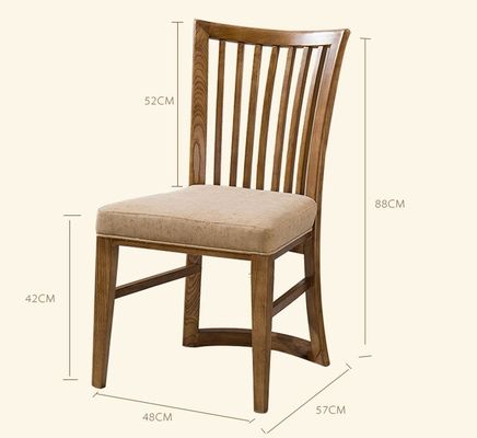Muebles de interior de diseño moderno y simple Muebles de comedor sólido de roble silla de restaurante de madera Muebles de sala de estar Embalaje de correo N W48*D57*H88CM