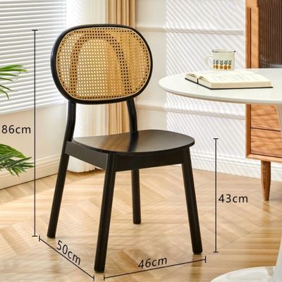 Silla de madera para comedor hecha a mano de origen nórdico silla de mimbre silla de ratán sin cojín silla de jardín silla de sala de estar en tamaño personalizado