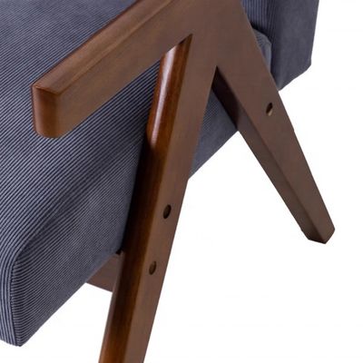 Diseñado de cuero genuino y madera sólida silla de sillón para la practicidad personalizada en la sala de estar