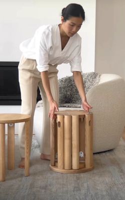 Sillón de madera de roble rojo apilable silla de madera sólida de diseño simple para muebles de comedor