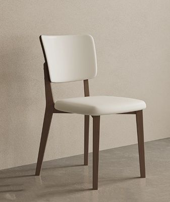 Moderno de diseño nórdico de madera maciza mesa de comedor con sillas de cuero PU negro / blanco y estilo nórdico
