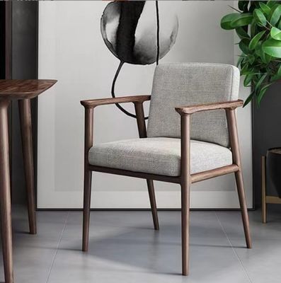 Casa Muebles de sala de estar silla de comedor de lujo moderna con cubierta de lienzo y marco de madera maciza