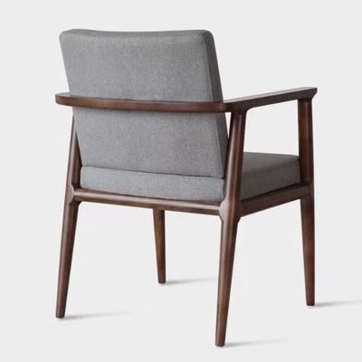 Casa Muebles de sala de estar silla de comedor de lujo moderna con cubierta de lienzo y marco de madera maciza