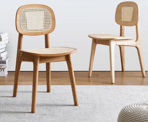 Silla de comedor moderna de ratán para hoteles de lujo Muebles para el hogar en roble natural