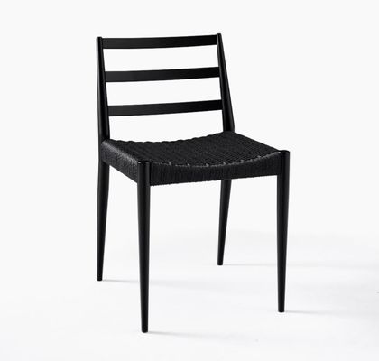 Silla de comedor de cordón tejido de madera maciza para muebles escolares en la construcción moderna nórdica