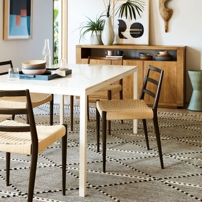 Silla de comedor de cordón tejido de madera maciza para muebles escolares en la construcción moderna nórdica