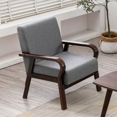 Casa Muebles Salón Silla de brazos de madera moderna Sofá Silla con cuero de PU / tela Material de cubierta Embalaje de correo N
