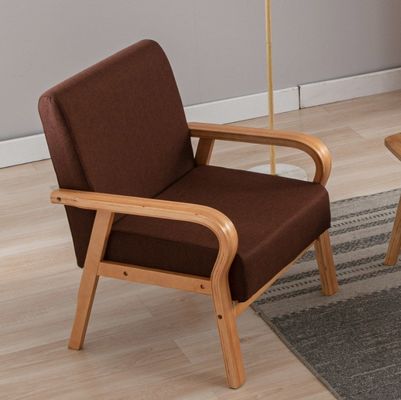 Casa Muebles Salón Silla de brazos de madera moderna Sofá Silla con cuero de PU / tela Material de cubierta Embalaje de correo N