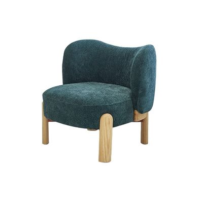 Muebles populares de sala de estar Moderno de madera maciza de cordero de lana / terciopelo silla de sofá simple con patas de nuez y diseño de lujo ligero