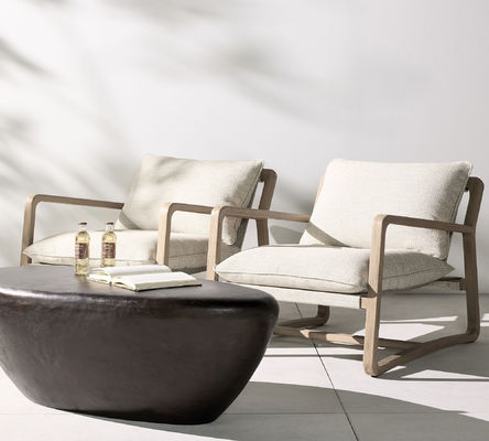 Silla de madera maciza tapizada Silla de descanso para el salón W71*D91*H76cm en marco de roble