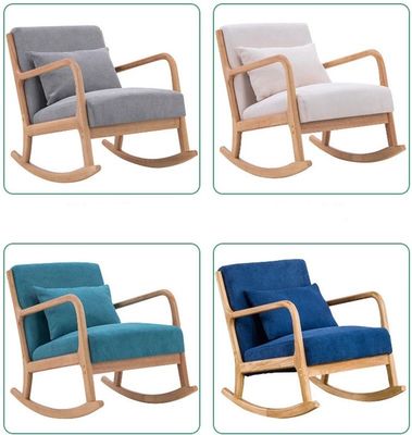 Muebles de estilo para el salón silla mecedora de madera y taburete para relajarse