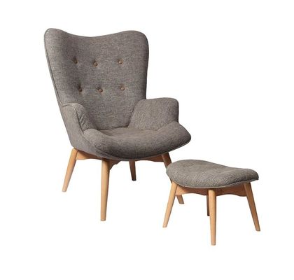 Sillones de madera Sofá silla tapizada Moderna silla de descanso de madera maciza silla de descanso con taburete Muebles de sala de estar