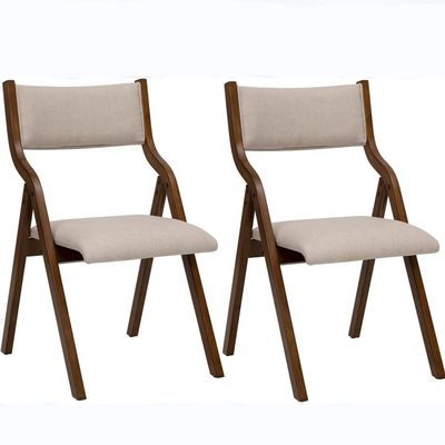 NC/PU Pintura acabado Piernas de madera Tejido Revestimiento tapizado Silla plegable para restaurantes