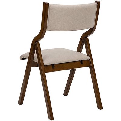 NC/PU Pintura acabado Piernas de madera Tejido Revestimiento tapizado Silla plegable para restaurantes