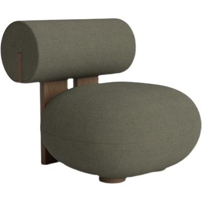 Silla de sala de estar con pierna de madera creativa estilo moderno de ocio de madera silla de sofá simple de lana de cordero W70*D81*H71CM
