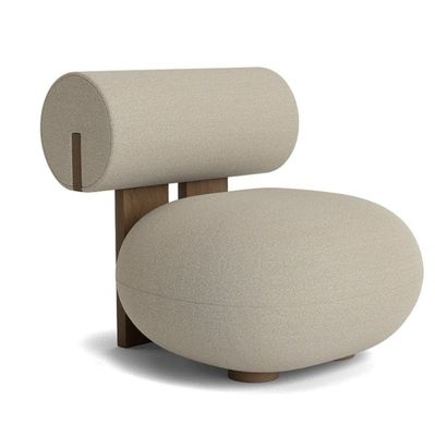 Silla de sala de estar con pierna de madera creativa estilo moderno de ocio de madera silla de sofá simple de lana de cordero W70*D81*H71CM