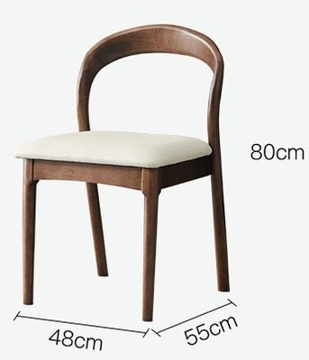Moderna mesa de comedor y silla de madera nórdica con marco de madera de caucho para oficina en el hogar