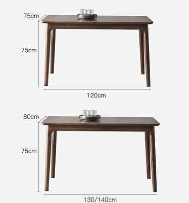 Moderna mesa de comedor y silla de madera nórdica con marco de madera de caucho para oficina en el hogar