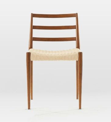Embalaje de correo silla de ocio de cordón tejido nórdico para comedor silla única de madera antigua moderna