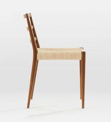 Embalaje de correo silla de ocio de cordón tejido nórdico para comedor silla única de madera antigua moderna