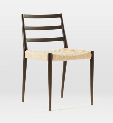 Embalaje de correo silla de ocio de cordón tejido nórdico para comedor silla única de madera antigua moderna