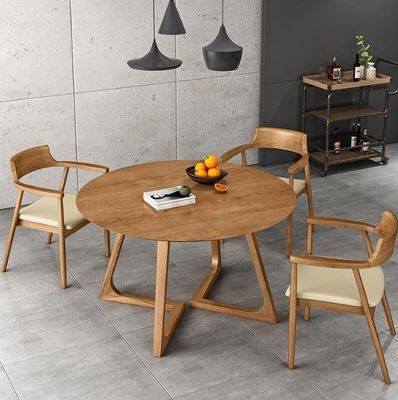 Nitrolacquer acabado estilo nórdico mesa de comedor de madera maciza con NO diseño plegado y muebles de comedor