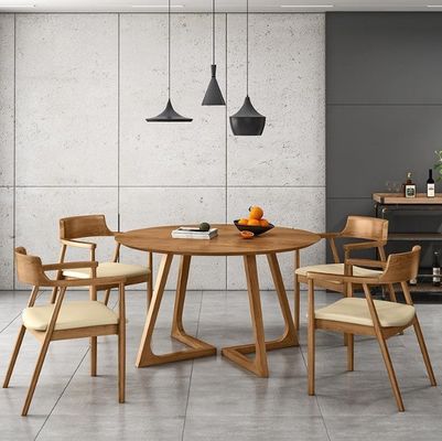 Nitrolacquer acabado estilo nórdico mesa de comedor de madera maciza con NO diseño plegado y muebles de comedor