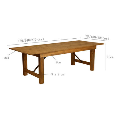 Mesa de comedor de madera sólida con diseño moderno simple y construcción resistente