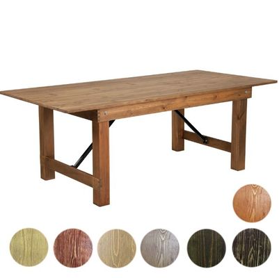 Mesa de comedor de madera sólida con diseño moderno simple y construcción resistente