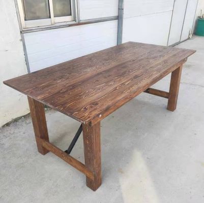 Mesa de comedor de madera sólida con diseño moderno simple y construcción resistente