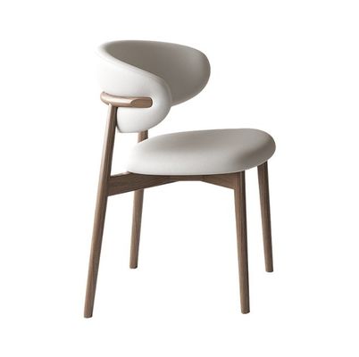 Silla de comedor nórdica moderna en madera maciza y cuero de lujo Cuero PU para comodidad del comedor