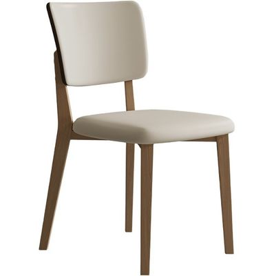 Sillones de comedor de hotel W47*D48*H86CM Morden Nordic PU Sillón de madera de cuero para muebles de comedor tapizado