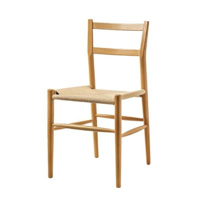 Silla de comedor de madera resistente con cojín de cordón tejido La adición perfecta a su escritorio de estudio y café de ocio