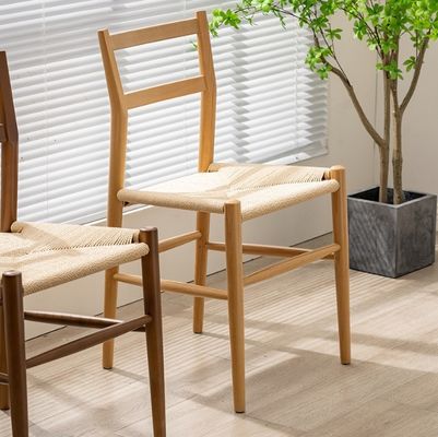 Silla de comedor de madera resistente con cojín de cordón tejido La adición perfecta a su escritorio de estudio y café de ocio