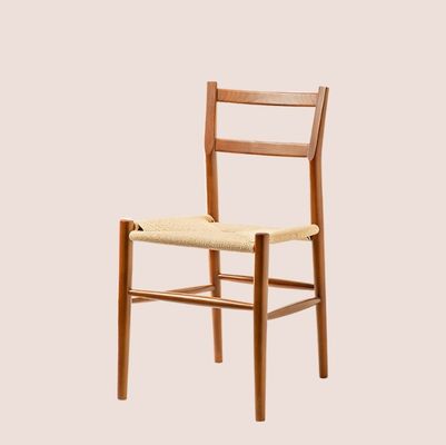 Silla de comedor de madera resistente con cojín de cordón tejido La adición perfecta a su escritorio de estudio y café de ocio