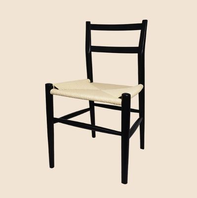 Silla de comedor de madera resistente con cojín de cordón tejido La adición perfecta a su escritorio de estudio y café de ocio