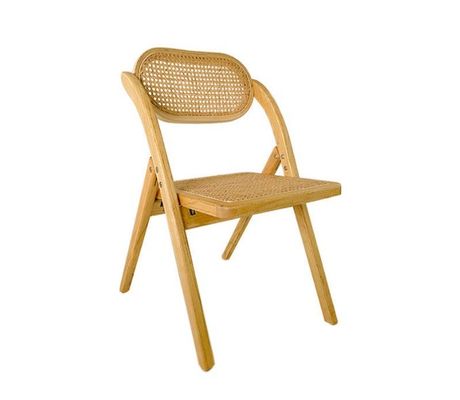 Silla plegable de ratán para comidas de oficina y bodas NO Estilo de madera sólida plegada