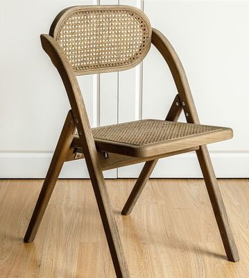 Silla plegable de ratán para comidas de oficina y bodas NO Estilo de madera sólida plegada