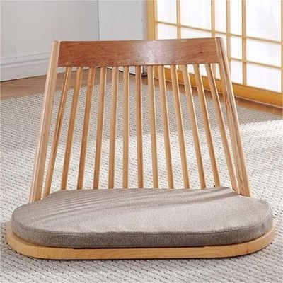 Silla de comedor de madera maciza con asientos en el suelo natural y diseño moderno de respaldo de asiento Tatami