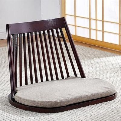 Silla de comedor de madera maciza con asientos en el suelo natural y diseño moderno de respaldo de asiento Tatami