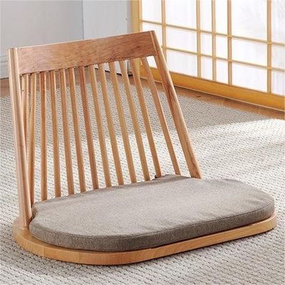 Silla de comedor de madera maciza con asientos en el suelo natural y diseño moderno de respaldo de asiento Tatami