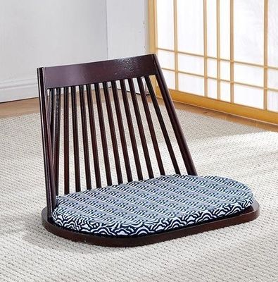 Silla de comedor de madera maciza con asientos en el suelo natural y diseño moderno de respaldo de asiento Tatami