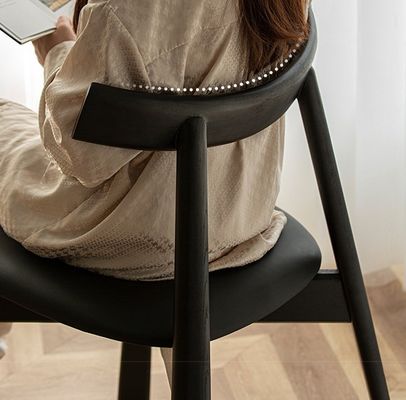 Tejido/Esponja de espuma Material de cubierta estilo nórdico Paddle Ocio Silla de comedor de cafetería Silla de tapicería para el hogar Silla de madera maciza