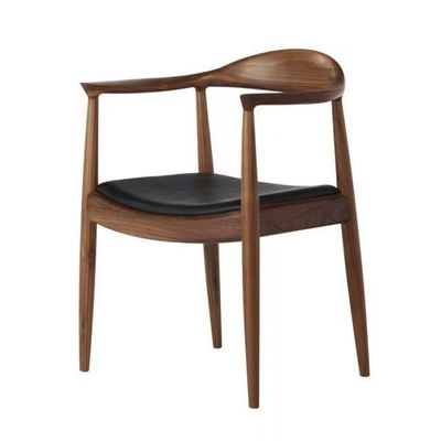 Sillón presidencial de madera de ceniza sólida de diseño nórdico para muebles de restaurante